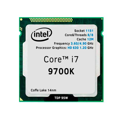 Центральный процессор Intel-Core i7 - 9700К,  3.6 GHz, 12M, oem, LGA1151, CoffeeLake