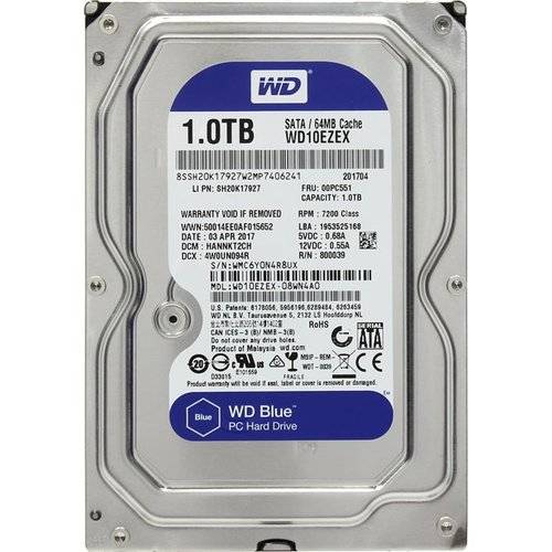 Жесткий диск Western Digital WD Blue 1TB (WD10EZEX)