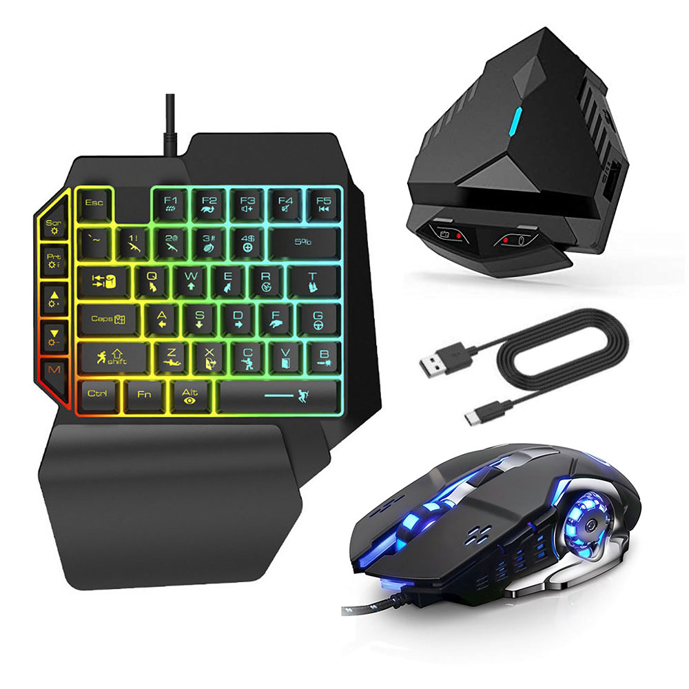 Игровой комплект Ling Zha Combo 4в1 для смартфона клавиатура и мышь