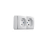 Розетка двойная б/з белый