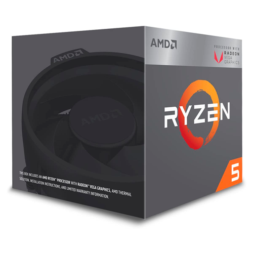 Центральный процессор AMD Ryzen™ 5 3400G - 3.7 GHz, 4 cores/8 threads, Radeon RX Vega 11, AM4 (YD3400C5M4MFH), oem