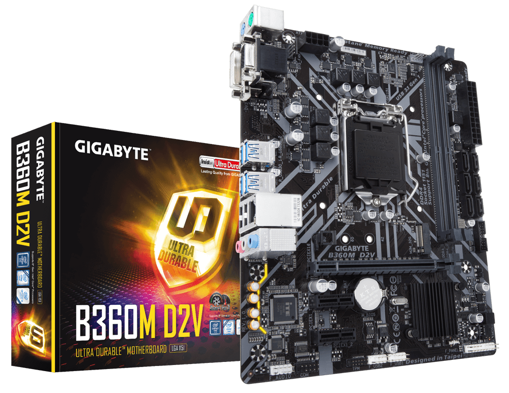 Материнская плата GIGABYTE B360M D2V