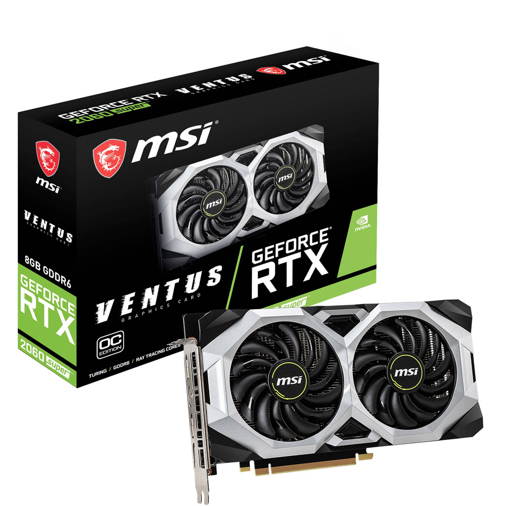 Видеокарта MSI GeForce RTX 2060 SUPER 1665MHz PCI-E 3.0 8192MB 14000MHz 256 bit HDMI 3xDisplayPort HDCP VENTUS OC