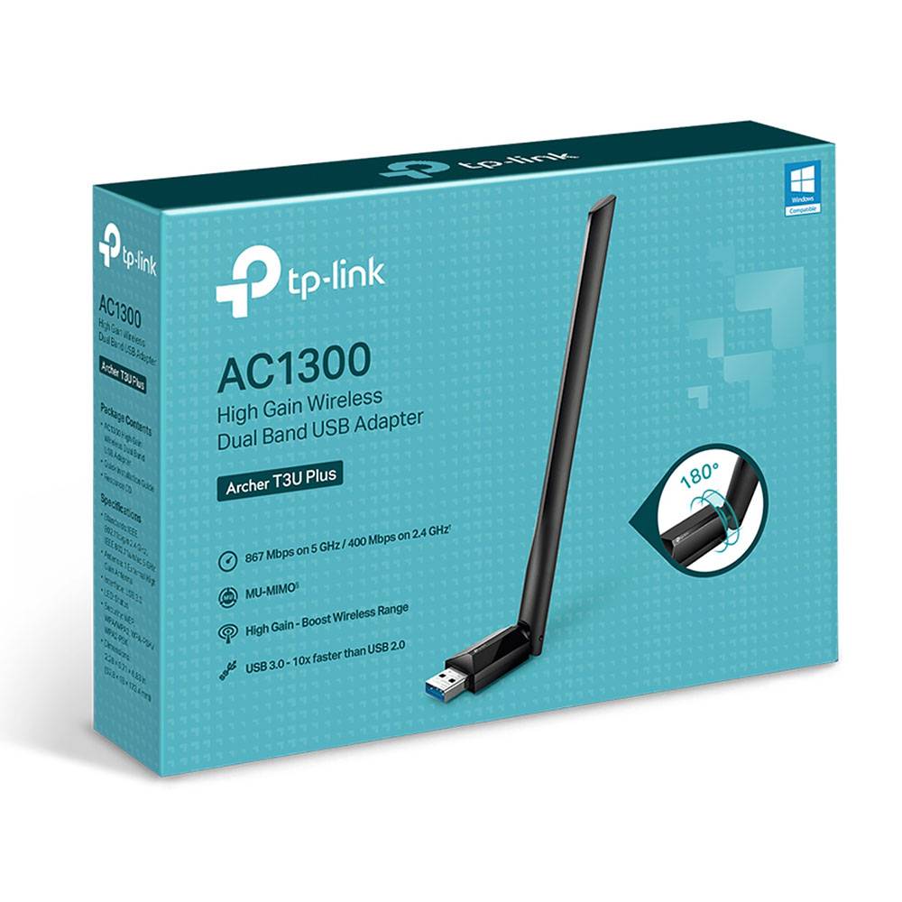 Wi‑Fi USB‑адаптер TP-Link Archer T3U Plus AC1300 Двухдиапазонный